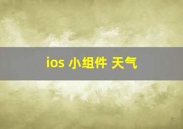 ios 小组件 天气